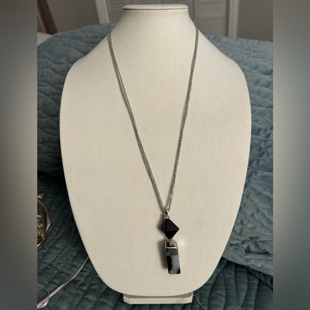Chicos log stone necklace 32 inches long
